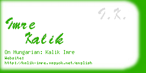 imre kalik business card